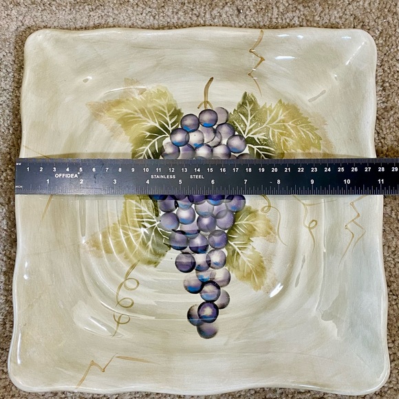 Vintage Tabletops Gallery Cabernet Plate 11" Dinner Square Grapes - Set of 3 - Picture 10 of 10